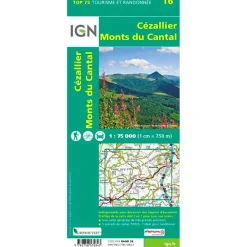Carte Ign<IGN Carte TOP75016 Cezallier Monts Du Cantal