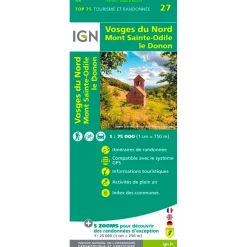 Sale Carte Vosges du Nord Mont Sainte Odile Carte Ign