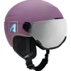 Casques Avec Visière|Casques Femme<AZR Casque visière Orion Visor Cramberry Mat Gris Miroir + Yellow Visor