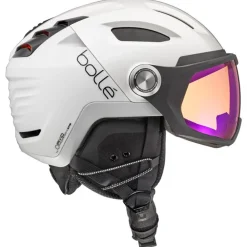 Casques Avec Visière|Casques Femme<Bollé Casque visière V-Ryft Mips White Pearl Shiny