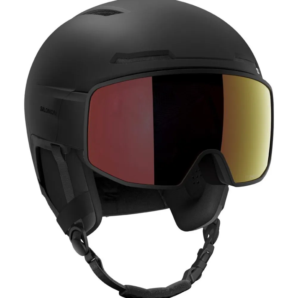 Casques Avec Visière|Casques Femme<Salomon Casque visière Driver Pro Sigma Photo Mips Black Poppy Red