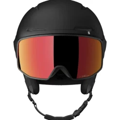 Casques Avec Visière|Casques Femme<Salomon Casque visière Driver Pro Sigma Photo Mips Black Poppy Red