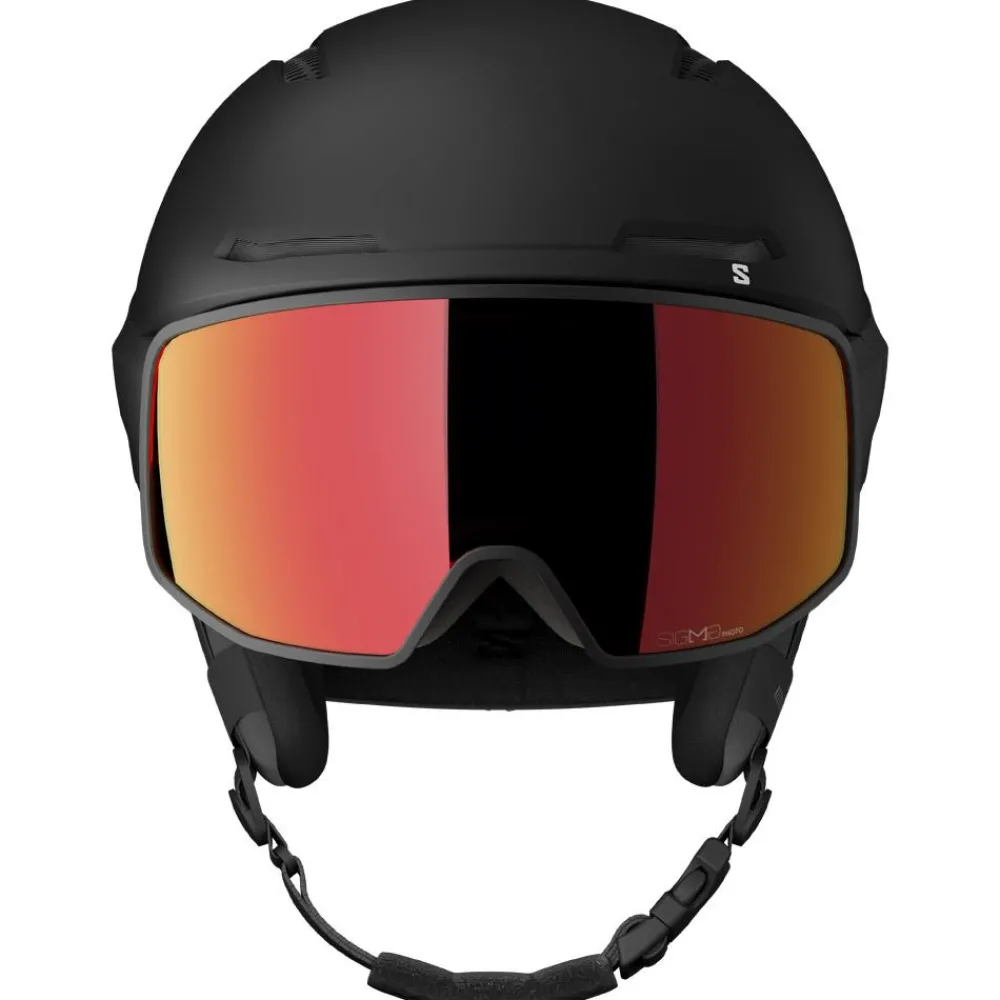 Casques Avec Visière|Casques Femme<Salomon Casque visière Driver Pro Sigma Photo Mips Black Poppy Red