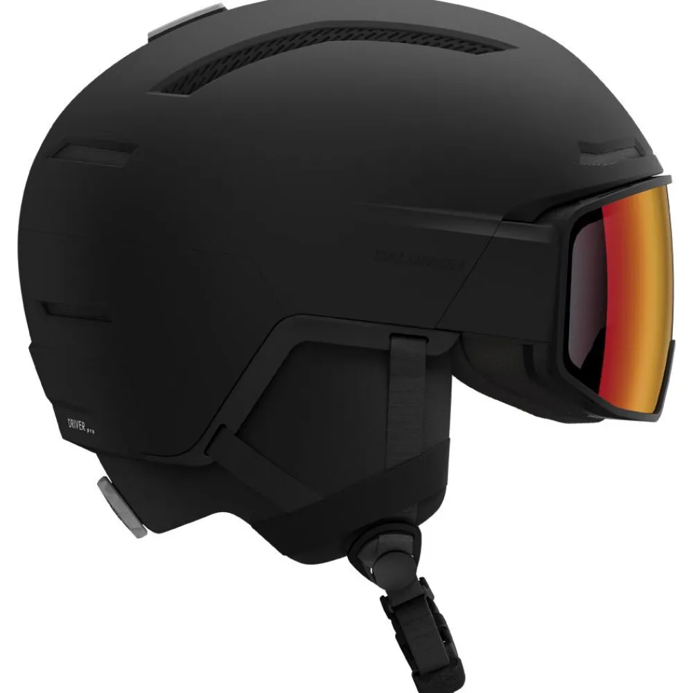 Casques Avec Visière|Casques Femme<Salomon Casque visière Driver Pro Sigma Photo Mips Black Poppy Red