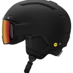 Casques Avec Visière|Casques Femme<Salomon Casque visière Driver Pro Sigma Photo Mips Black Poppy Red