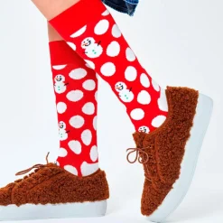 Chaussettes Lifestyle<Happy Socks Chaussettes Big Dot Snowman Rouge