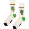 Chaussettes Lifestyle<Happy Socks Chaussettes Crew Socks Happy Tree White