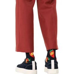 New Chaussettes Crew Socks Strawberry Fresh Black Chaussettes Lifestyle