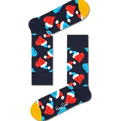 Clearance Chaussettes Santa Love Smiley Bleu Foncé Chaussettes Lifestyle