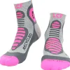 Chaussettes Trail<La Chaussette de France Chaussettes Run Recycled Gris Rose Fluo