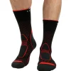 Hot Chaussettes Trekker High Noir Rouge Chaussettes De Randonnée