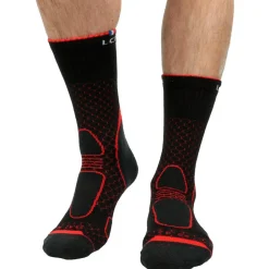 Hot Chaussettes Trekker High Noir Rouge Chaussettes De Randonnée