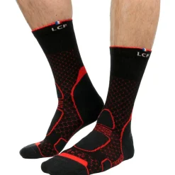 Hot Chaussettes Trekker High Noir Rouge Chaussettes De Randonnée