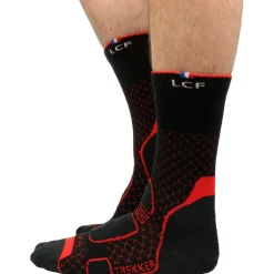 Hot Chaussettes Trekker High Noir Rouge Chaussettes De Randonnée