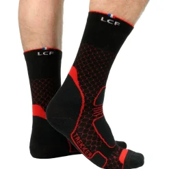 Hot Chaussettes Trekker High Noir Rouge Chaussettes De Randonnée