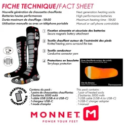 Sale Chaussettes Heatprotech Socks Noir Rouge Chauffage Pied|Chaussettes Ski