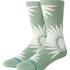 Hot Chaussettes Florals Socks Radial Brust Crew Seagreen Chaussettes Lifestyle
