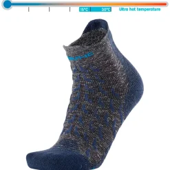 Hot Chaussettes Trekking Ultra Cool Linen Ankle Grey Navy Chaussettes De Randonnée