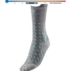 Chaussettes De Randonnée<Therm-Ic Chaussettes Trekking Cool Light Crew Lady Gris Clair Turquoise