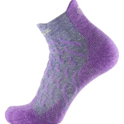 Chaussettes Trekking Ultra Cool Linen Ankle Lady Grey Purple Chaussettes De Randonnée