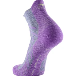 Chaussettes Trekking Ultra Cool Linen Ankle Lady Grey Purple Chaussettes De Randonnée