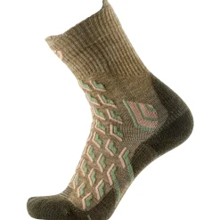 New Chaussettes Trekking Cool Crew Lady Green Beige Chaussettes De Randonnée