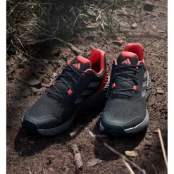 New Chaussures de trail Terrex Soulstride Core Black Grey Four Solar Red Homme Chaussures Trail Homme