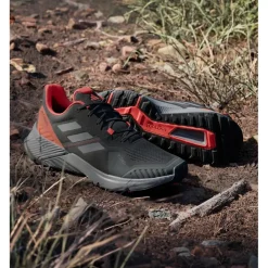 New Chaussures de trail Terrex Soulstride Core Black Grey Four Solar Red Homme Chaussures Trail Homme