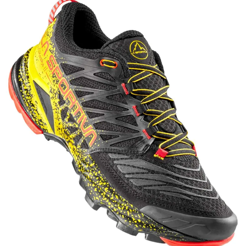 Outlet Chaussures de trail Akasha II Black Yellow Homme Chaussures Trail Homme