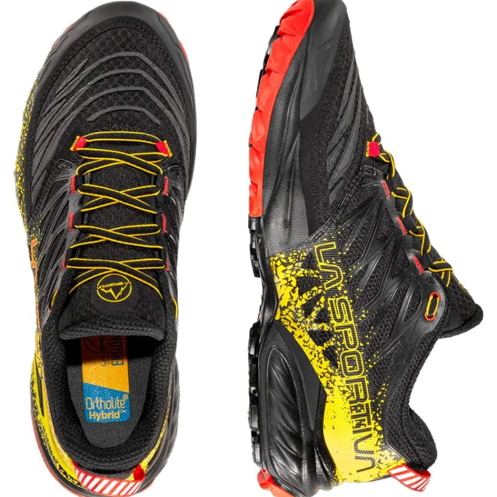 Outlet Chaussures de trail Akasha II Black Yellow Homme Chaussures Trail Homme