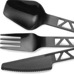 New Couverts Lightweight Trailcutlery Tritan Black Vaisselle Camping
