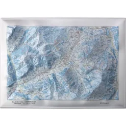 Carte 3D<Deniveles Domaine Megeve - Saint-Gervais - Combloux + Cadre