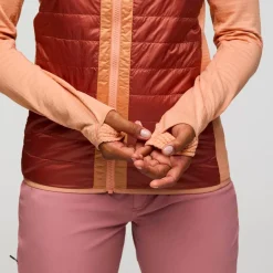 Clearance Doudoune Capa Hybrid Insulated Hooded Jacket W Apricot And Faded Brick Femme Doudoune Femme|Veste De Ski