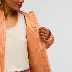 Clearance Doudoune Capa Hybrid Insulated Hooded Jacket W Apricot And Faded Brick Femme Doudoune Femme|Veste De Ski