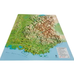 Carte 3D<3DMAP Les Alpes Françaises Et Ses Massifs Alpins + Cadre