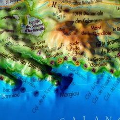 Carte 3D<3DMAP Les Calanques (Marseille-Cassis-La Ciotat) + Cadre