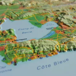 Carte 3D<3DMAP Les Massifs De Provence + Cadre
