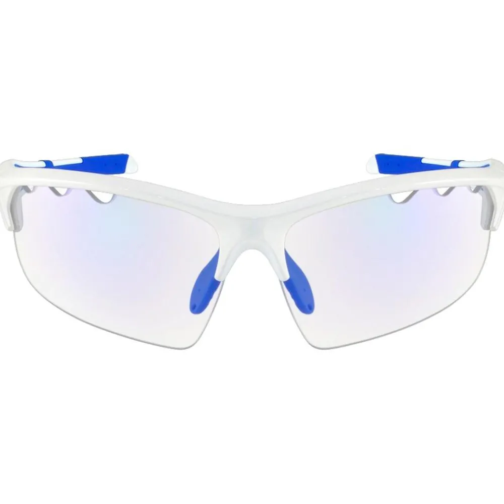 Lunettes Trail|Lunettes Trail-Running<AZR Lunettes de soleil Huez Blanche Vernie Bleue Photochromique Bleue