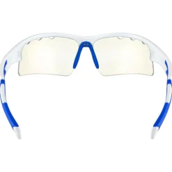 Lunettes Trail|Lunettes Trail-Running<AZR Lunettes de soleil Huez Blanche Vernie Bleue Photochromique Bleue