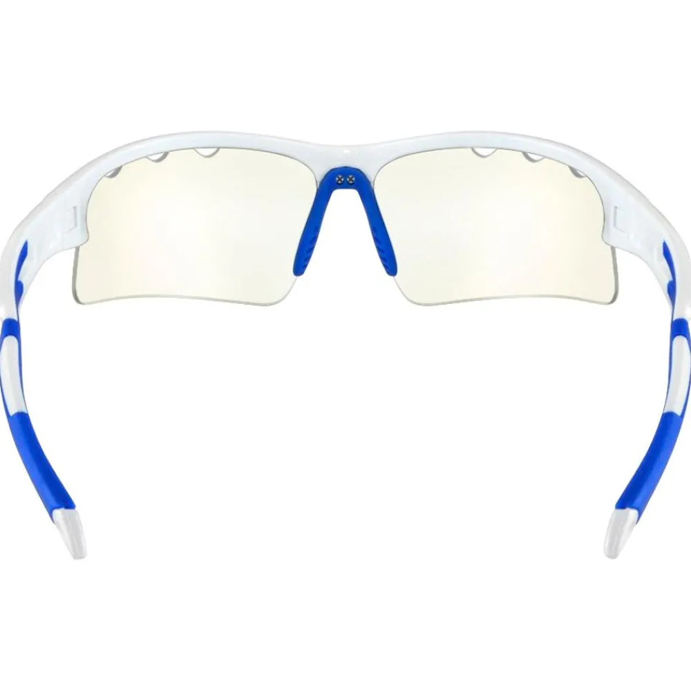Lunettes Trail|Lunettes Trail-Running<AZR Lunettes de soleil Huez Blanche Vernie Bleue Photochromique Bleue