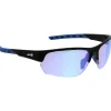 Lunettes Trail|Lunettes Trail-Running<AZR Lunettes de soleil Izoard Noire Mate Bleue Photochromique Irisé Bleu