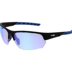 Lunettes Trail|Lunettes Trail-Running<AZR Lunettes de soleil Izoard Noire Mate Bleue Photochromique Irisé Bleu