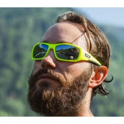 Lunettes Polarisées|Lunettes Femme<AZR Lunettes de soleil Nouméa Jaune Fluo Gris Miroir Polarized