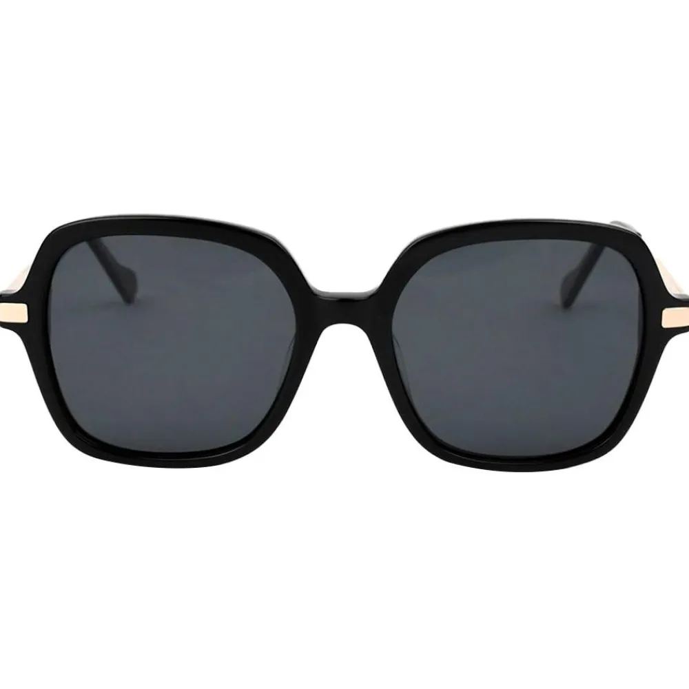Lunettes Femme|Lunettes Polarisées<Binocle Eyewear Lunettes de soleil Marbella Shiny Gold Black Gradient Grey Polarized