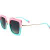 Lunettes de soleil Veronika Shiny Gold Pastel Blue Pink Gradient Grey Polarized Femme Lunettes Polarisées|Lunettes Femme