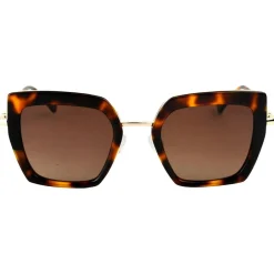 Lunettes Femme|Lunettes Polarisées<Binocle Eyewear Lunettes de soleil Veronika Shiny Gold Black Tortoise Gradient Brown Polarized
