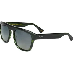 Outlet Lunettes de soleil Stefano Shiny Green Wood Gradient Grey Polarized Lunettes Polarisées
