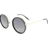 Discount Lunettes de soleil Amsterdam Or Brillant Noir Gradient Grey Polarized Femme Lunettes Femme|Lunettes Polarisées