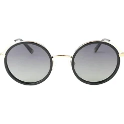 Discount Lunettes de soleil Amsterdam Or Brillant Noir Gradient Grey Polarized Femme Lunettes Femme|Lunettes Polarisées
