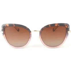 Lunettes Femme|Lunettes Polarisées<Binocle Eyewear Lunettes de soleil Giulia Shiny Gold Black Pink Tortoise Gradient Grey Polarized